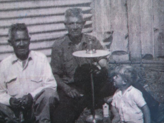 Mickey Stubbings and Karadji Lock and Gordon Morton as a child